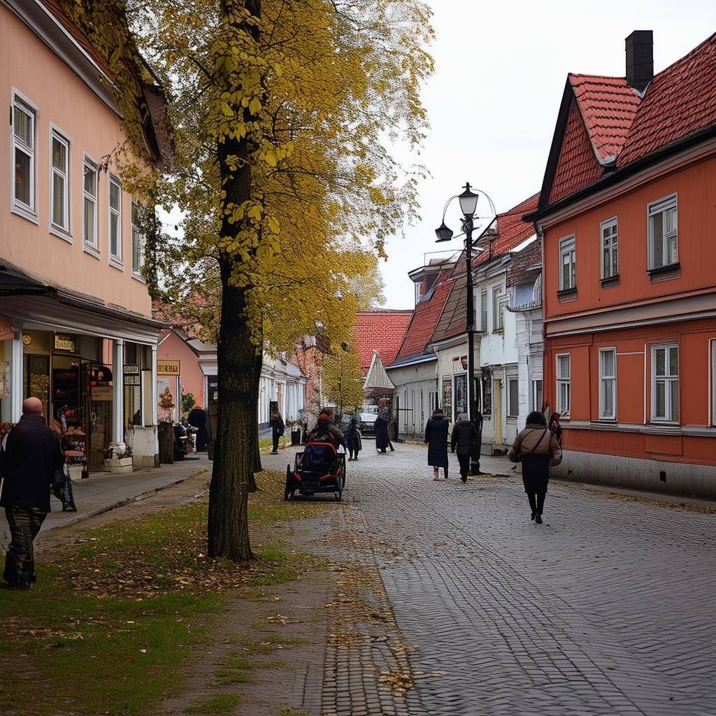 A traditional latvian street scene