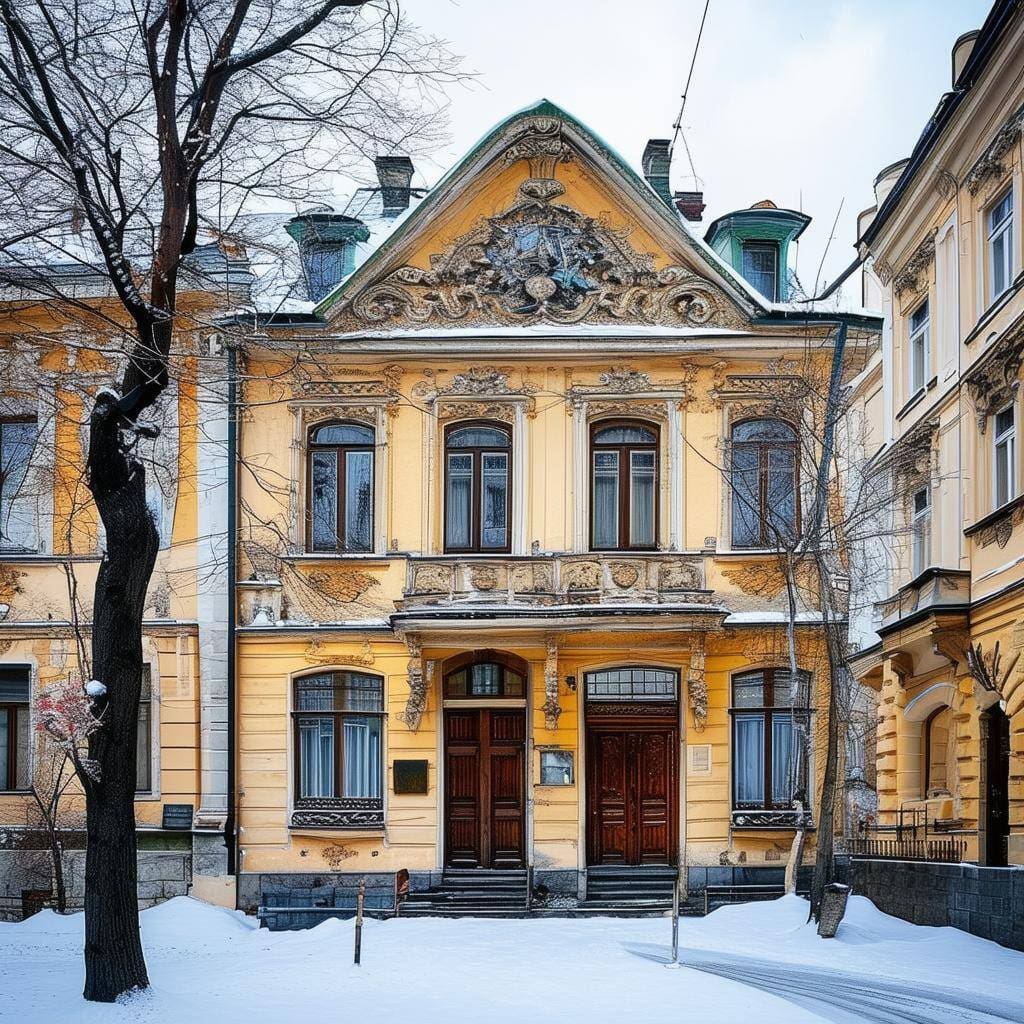 A traditional town house in the winter in Budapest-1