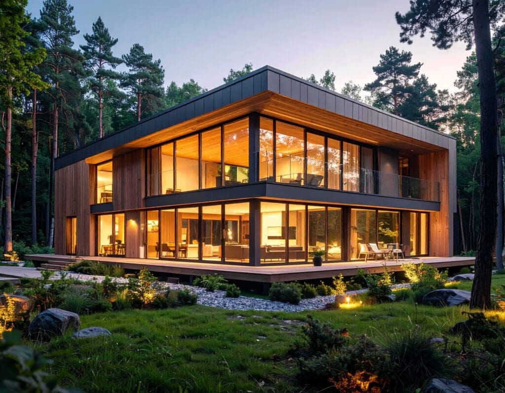 energy efficient glazing in poland - an environmentally frienly hoem fitted with landvac vacuum glazing