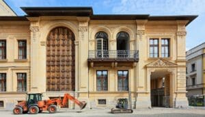 Replace Windows in a Historic Building in Romania - a majestic historic building in Romania with replacement windows using LandVac vacuum double glazing