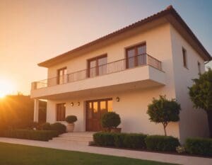 a traditional Georgian townhouse with ornate windows that sparkle in the sun