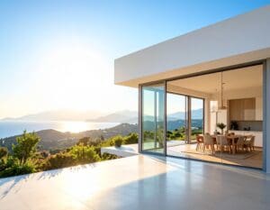 Vacuum glazing windows in a modern Greek home for energy efficiency