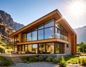 Modern Armenian house with vacuum glazing windows for energy efficiency and comfort in all seasons