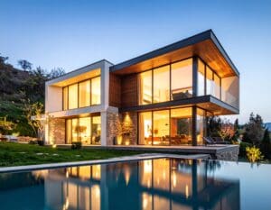 Vakuum şüşələmə pəncərələri ilə təchiz olunmuş müasir enerji səmərəli Azərbaycan evi