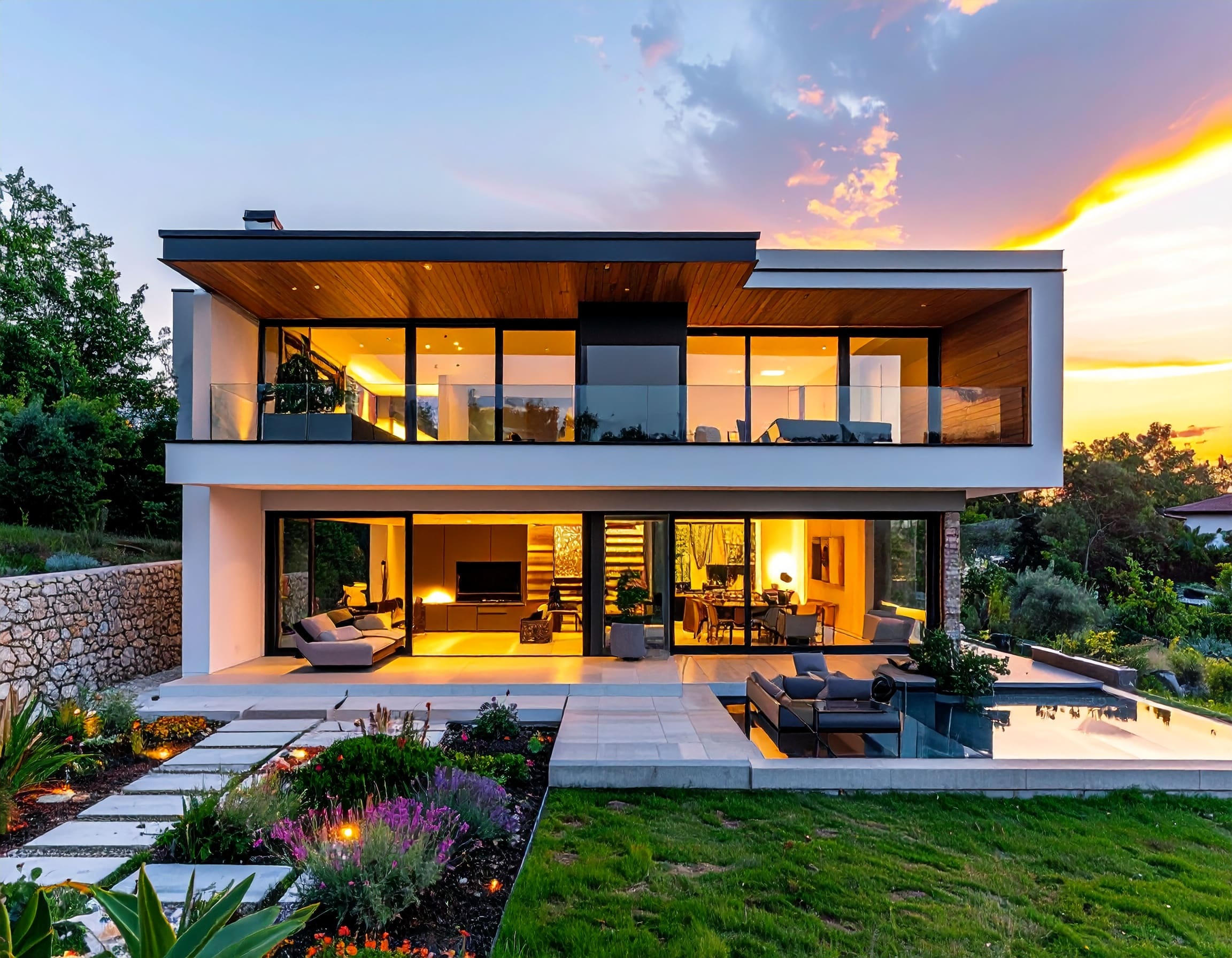 Shtëpi e re shqiptare me xham modern për efikasitet energjetik dhe dizajn elegant